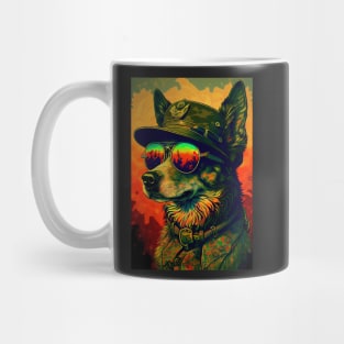 Army Dog with Mirrored Sunglasses Mug